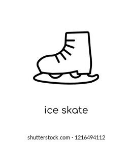 ice skate icon. Trendy modern flat linear vector ice skate icon on white background from thin line collection, outline vector illustration