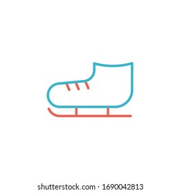 ice skate icon vector illustration. ice skate icon with two color line style design