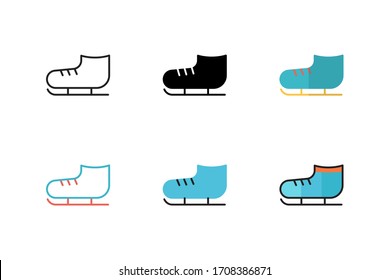 ice skate icon vector illustration with different style design. isolated on white background