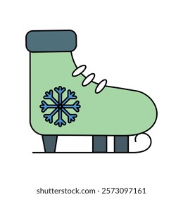 Ice Skate icon with white background vector stock illustration