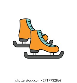 Ice Skate icon with white background vector stock illustration