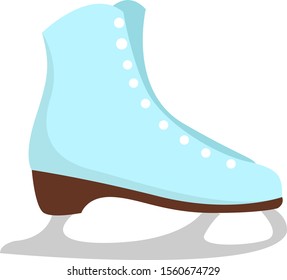 Ice skate, illustration, vector on white background.