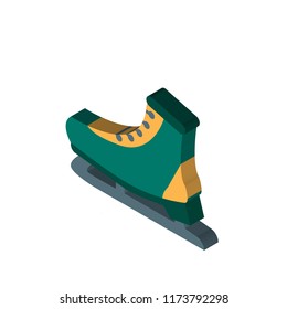 Ice skate isometric left top view 3D icon