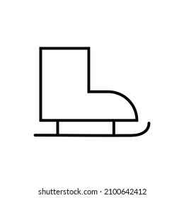 Ice skate line icon, vector logo isolated on white background