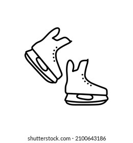 Ice skate line icon, vector logo isolated on white background