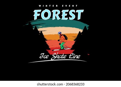 ice skate line retro design