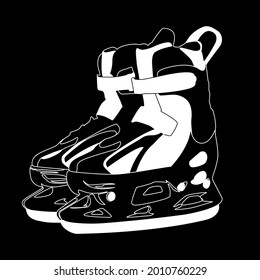 Ice skate on black background