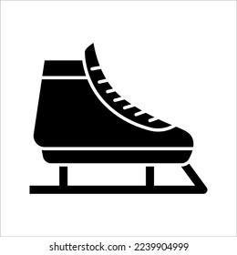 Ice skate outline vector icon. Thin line black ice skate icon, vector illustration, hockey concept isolated on white background