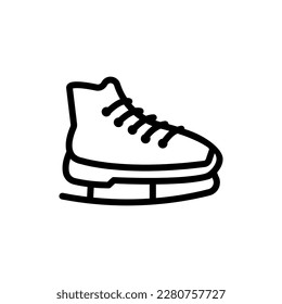 Ice skate outline vector icon. Thin line black ice skate icon, flat vector simple element illustration from editable hockey concept isolated stroke on white background
