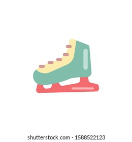 Ice skate rink skater, ice skating, white ice roller winter sport vector icon symbol illustration flat cartoon character style
