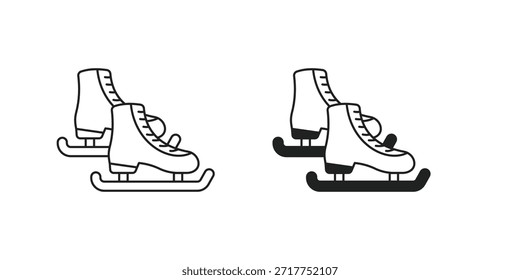 Ice Skate definir ícone com fundo branco vetor ilustração stock