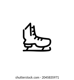 Ice Skate Sport Monoline Symbol Icon Logo for Graphic Design, UI UX, Game, Android Software, and Website.