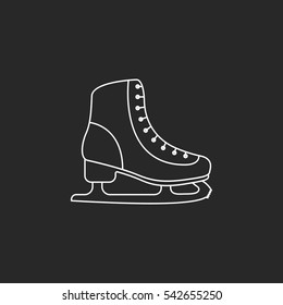 Ice skate symbol sign line icon on background
