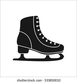 Ice skate symbol sign silhouette icon on background
