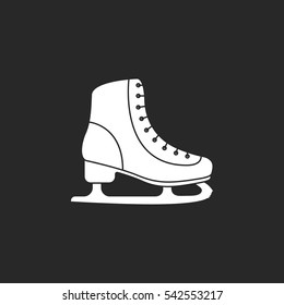 Ice skate symbol sign silhouette icon on background