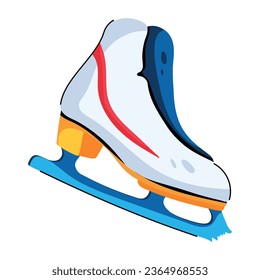 Ice skate trendy flat icon 
