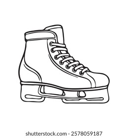 ice skate vector icon black and white