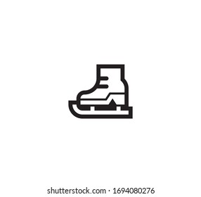 Ice skate vector isolated icon illustration. Ski Illustration