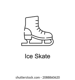 ICE SKATE vector outline icon for web design isolated on white background