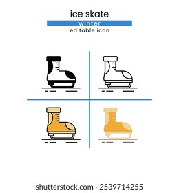 ice skate winter icon set