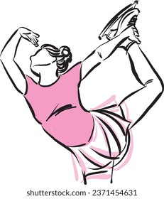 Ice skater 8 career profession work doodle design drawing vector illustration