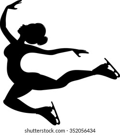 Ice Skater Silhouette - Vector Illustration 