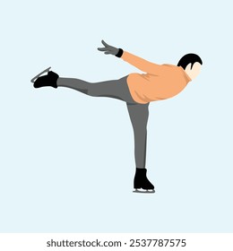 Vector de deporte simple del patinador de hielo