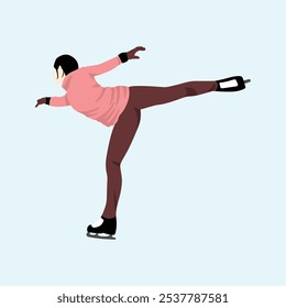 Ice Skater Simple Sport Vector