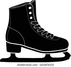 Ice Skates Black Icon Vector