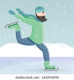 Ice skates concept background. Cartoon illustration of ice skates vector concept background for web design