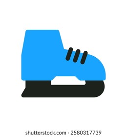 ice skates flat icon color illustration