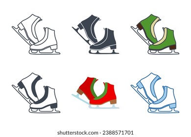 Ice Skates icon collection with different styles. ice skating icon symbol vector illustration isolated on white background