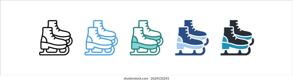 Ice Skates Icon In Different Style Vector