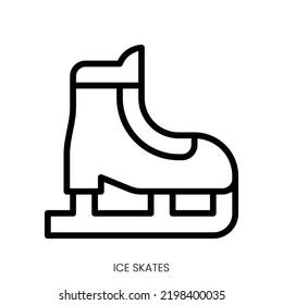 ice skates icon. Line Art Style Design Isolated On White Background