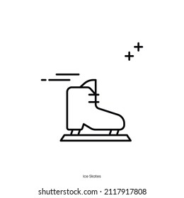 ice skates icon. Outline style icon design isolated on white background