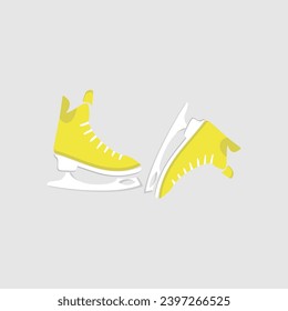 Ice skates icon set. Flat set of ice skates vector icons for web design. Winter sports shoe pair for ice skating competition isolated