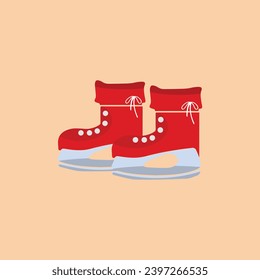 Ice skates icon set. Flat set of ice skates vector icons for web design. Winter sports shoe pair for ice skating competition isolated