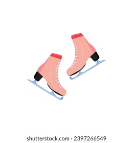 Ice skates icon set. Flat set of ice skates vector icons for web design. Winter sports shoe pair for ice skating competition isolated