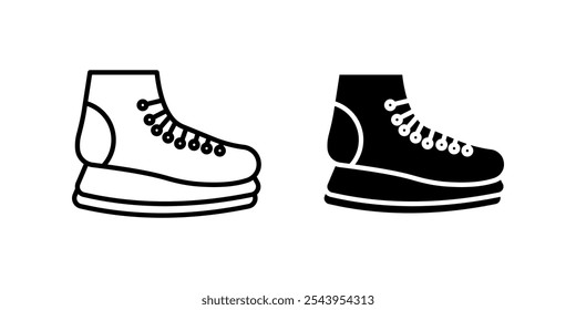 Icono de patines de hielo. Símbolo aislado fondo blanco. Ilustración vectorial. color editable.