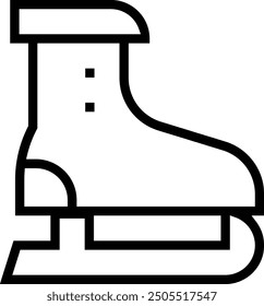 Schlittschuh-Symbol. Dünnes lineares Design einzeln auf weißem Hintergrund