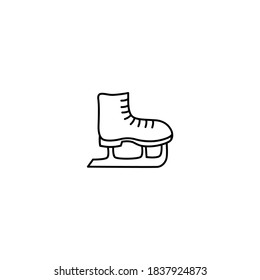 Ice skates icon. Winter icon. Simple, flat, outline, black.