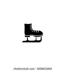 Ice skates icon. Winter icon. Simple, flat, black, glyph.