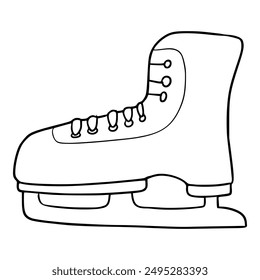 Ilustración de patines de hielo dibujado a mano contorno aislado Vector