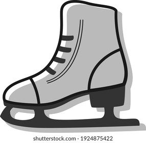 Ice Skates, Illustration, Vector On White Background.