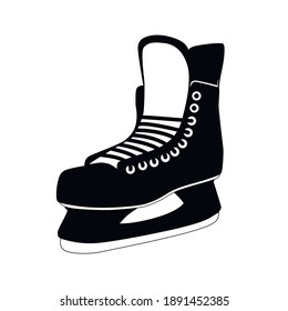 Patines de hielo aislados en un fondo blanco. La silueta de los patines. Ilustración vectorial.