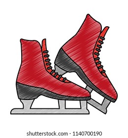 Ice skates isolated scribble