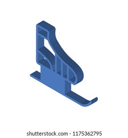 Ice skates isometric left top view 3D icon