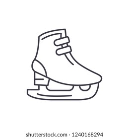 Ice skates line icon concept. Ice skates vector linear illustration, symbol, sign