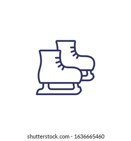 Ice skates line icon isolated on white