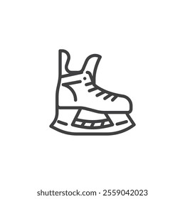 Ice Skates line icon. linear style sign for mobile concept and web design. Ice hockey footwear outline vector icon. Symbol, logo illustration. Vector graphics